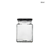 Willow Clear Square Glass Jars with Black Cap 80ml (216Pcs/Ctn)
